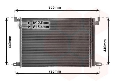 Радиатор кондиционера AUDI A 6 / S 6 (C8) (18-) 40 TDI/ Q7 15+ (выр-во) van Wezel 58015705