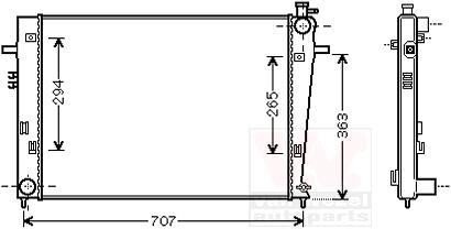 Радиатор охлаждения TUCSON/SPORT.20CRDi MT 06- (выр-во) van Wezel 82002204