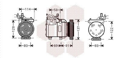 Компрессор кондиционера GETZ 14i/16i MT/AT 05-09 (выр-во) van Wezel 8200K199