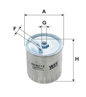 Фильтр топливный MB C-class (W202/W203)/E-class (W210) 2.2D/2.7D/3.2D OM611/612 99- wix filters wf8272 (фото 1)