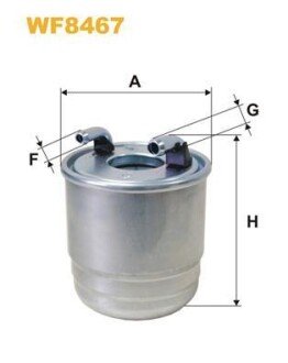 Фільтр паливний MB C-class (W204)/E-class (W212) 2.2/3.0CDI (OM651/OM642) 09-15 (h=117.5mm) wix filters wf8467