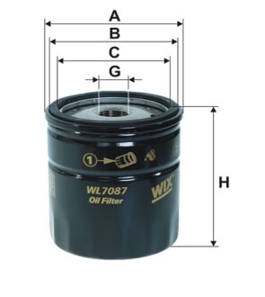 Фильтр масляный Opel Astra F 1.7D 91-98 wix filters wl7087