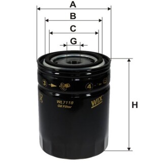 Фильтр масляный двигателя /OP563/1 (выр-во WIX-FILTERS UA) wix filters wl7118