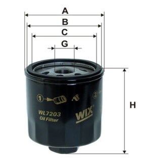 Фільтр масляний wix filters wl7203