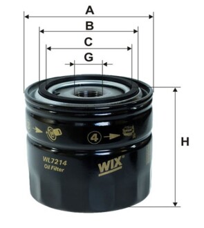 Фільтр оливний wix filters wl7214