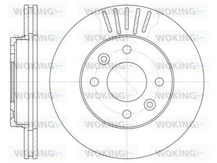 Диск гальм. передній woking d6080.10
