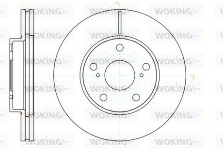 Диск тормозной передний (кратно 2) (Remsa) Toyota Auris 06>12 (D61043.10) woking d6104310