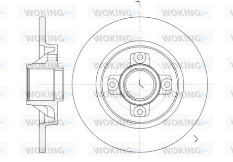 Диск тормозной задний (Remsa) PSA Berlingo Partner II / C4 Picasso / 308 3008 5008 (D61058.00) woking d6105800