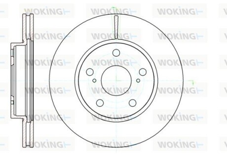 Диск гальмівний передній (кратно 2) (Remsa) Toyota Corolla Auris 07>12 (D61122.10) woking d6112210