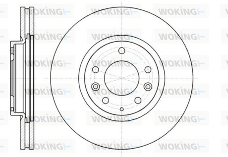 Диск гальмівний передній (кратно 2) (Remsa) Mazda CX-7 I CX-9 I (D61236.10) woking d6123610