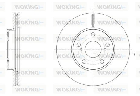 Диск гальмівний передній (кратно 2) (Remsa) Toyota Corolla Auris 12>18 (D61539.10) woking d6153910