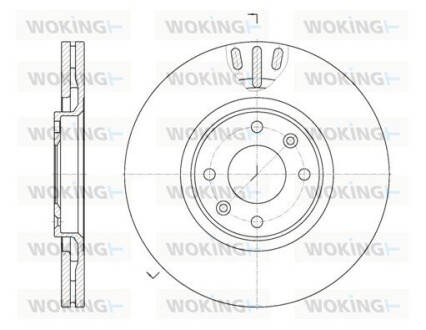 Диск гальмівний передній (кратно 2) (Remsa) PSA C4 I 207 307 (D6657.10) woking d665710