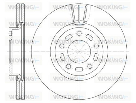 Диск тормозной передний (кратно 2) (Remsa) Mazda 3 I II 2,0i / Mazda 5 I II (D6672.10) woking d667210