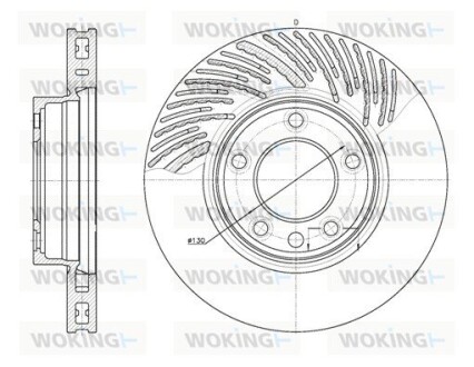 Диск тормозной передний левый (Remsa) Porsche Cayenne I / VW Touareg I II (D6773.10) woking d677310