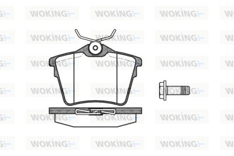 Колодки гальмівні диск. задн. (Remsa) Citroen C5 iii 1.6 08-,Citroen C5 iii 1.8 08- (P10033.00) woking p1003300