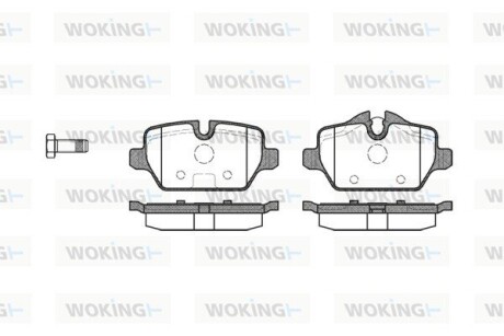 Колодки тормозные диск. задн. (Remsa) BMW 1e81 1e87 1.6i 2.0i 2.0d (03-13), 3e90 1.6i 2.0i 2.0d (05-12) (P10323.00) woking p1032300