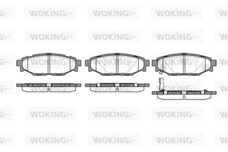 Колодки гальмівні диск. задн. (Remsa) Subaru Forester (sh) 2.0 08-,Subaru Forester (sh) 2.5 08- (P10363.01) woking p1036301