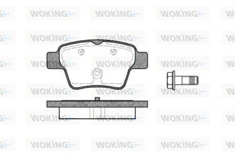 Колодки гальмівні диск. задн. (Remsa) Peugeot 207 307, Citroen C4 (04-) (P10383.00) woking p1038300