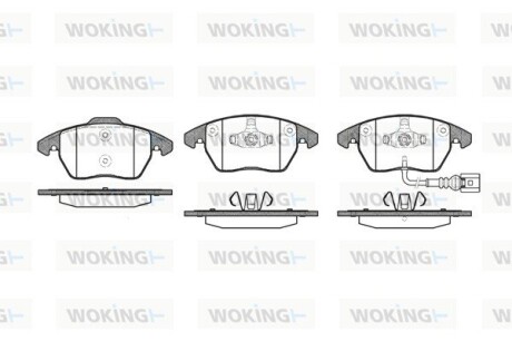 Колодки гальмівні диск. перед. (Remsa) VW Golf V VI, Jetta III IV, Passat B6 B7 (P11303.01) woking p1130301