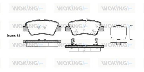 Колодки тормозные диск. задн. (Remsa) Hyundai Grandeur 2.4 11-,Hyundai Grandeur 3.0 11- (P12623.02) woking p1262302