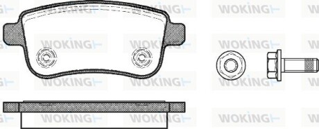 Колодки тормозные диск. задн. (Remsa) Renault Fluence 1.5 10-,Renault Fluence 1.6 10- (P12873.00) woking p1287300