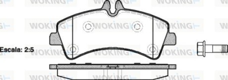 Колодки гальмівні диск. задн. (Remsa) MB Sprinter II III / VW Crafter I II Bosch ver. (P13473.00) woking p1347300