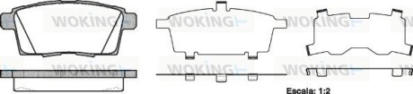 Колодки гальмівні диск. задн. (Remsa) Mazda Cx-7 2.2 06-,Mazda Cx-7 2.3 06-,Mazda Cx-7 2.5 06- (P13683.00) woking p1368300