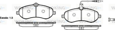 Колодки гальмівні диск. перед. (Remsa) Citroen Jumpy 1.6 07-,Citroen Jumpy 2.0 07- (P13923.01) woking p1392301