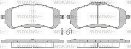 Колодки гальмівні диск. перед. (Remsa) Peugeot 308 ii 1.2 13-,Peugeot 308 ii 1.6 13- (P14593.00) woking p1459300