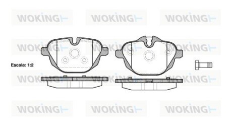 Колодки тормозные диск. задн. (Remsa) BMW 5 (E60), 5 (F10), 7 (G11), X3 (F25) (P15213.00) woking p1521300