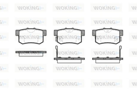 Колодки тормозные диск. задн. (Remsa) Great wall Hover h6 2.0 11-,Honda Accord viii 2.2 08- (P2253.02) woking p225302