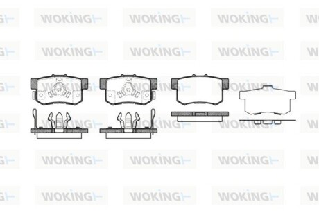 Колодки гальмівні диск. задн. (Remsa) Honda Accord 08>15 / CR-V 07> 12> / Suzuki Swift 05> (P2253.04) woking p225304