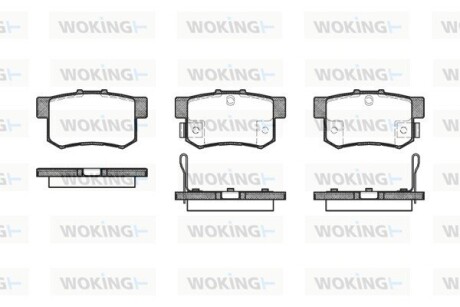 Колодки тормозные диск. задн. (Remsa) Honda Accord vii 2.0 03-12,Honda Accord vii 2.2 03-12 (P2253.32) woking p225332