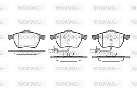 Колодки гальмівні диск. перед. (Remsa) VAG A4 I II III / A6 II III / Passat B5 B6 / Superb I (P2903.22) woking p290322