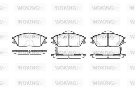 Колодки гальмівні диск. перед. (Remsa) Hyundai Getz 1.1 02-10,Hyundai Getz 1.3 02-10 (P3243.22) woking p324322