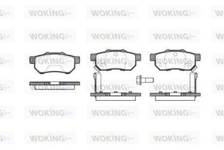 Колодки тормозные диск. задн. (Remsa) Honda Jazz 02> 08> 15> / Civic 91>01 (P3333.52) woking p333352