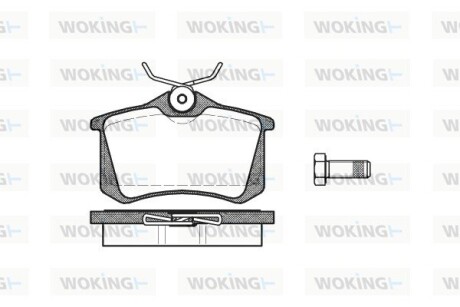 Колодки гальмівні диск. задн. (Remsa) VW GOLF VI (5K1) (08-12)/Audi A1 (15-) (P3633.01) woking p363301