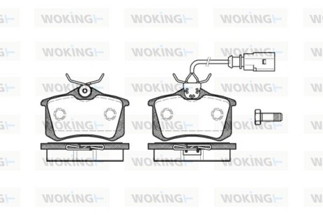 Колодки гальмівні диск. задн. (Remsa) Ford Mondeo iii 3.0 00-07,Vw Polo 1.2 01-12 (P3633.51) woking p363351