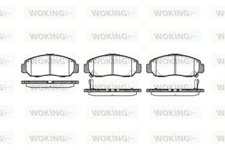 Колодки тормозные диск. перед. (Remsa) Honda Civic 00> 05> 12> / Hyundai Matrix 01>, Santa fe 2,7i 01> / Nissan X-trail 2,5i 01> (P6473.12) WOKI woking p647312