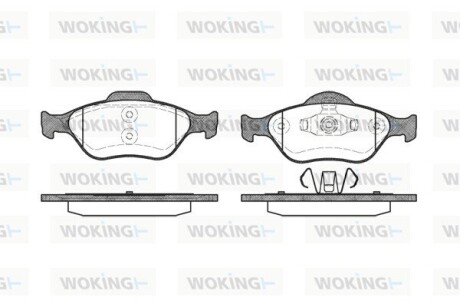 Колодки гальмівні диск. перед. (Remsa) Ford Fiesta Fusion 02>08 / Mazda 2 03>07 (P6663.00) woking p666300