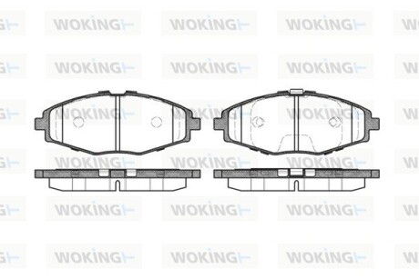 Колодки гальмівні Ланос 1,5/Сенс/Матіз перед (R13) (к-т 4шт) woking p796300