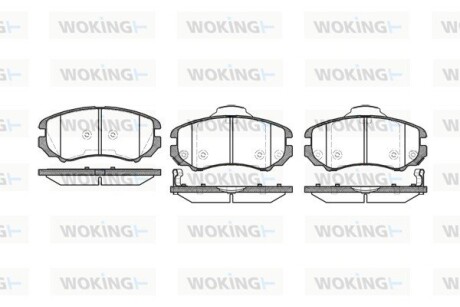 Колодки тормозные диск. перед. (Remsa) Hyundai Tucson I / Sportage II / Sonata Magentis 05>10 (P8533.02) woking p853302