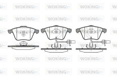 Колодки тормозные диск. перед. (Remsa) Audi A4 1.8 04-08,Audi A4 2.0 02-09,Audi A4 2.0 04-08 (P8643.12) woking p864312