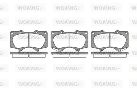 Колодки тормозные диск. перед. (Remsa) Toyota LC120 Lexus GX470, Toyota LC150, Lexus GX460, Mitsubishi Pajero IV (P8883.00) woking p888300