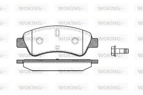 Колодки гальмівні диск. перед. (Remsa) Citroen C2 1.4 03-,Citroen C2 1.6 03-,Citroen C3 i 1.4 02- (P9403.10) woking p940310