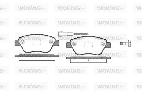 Колодки гальмівні диск. перед. (Remsa) Citroen Nemo 1.4 08-,Citroen Nemo 1.4 09- (P9583.11) woking p958311