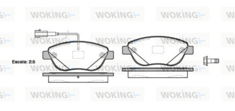 Колодки гальмівні диск. перед. (Remsa) Fiat Doblo Combo 10> (P9593.12) woking p959312