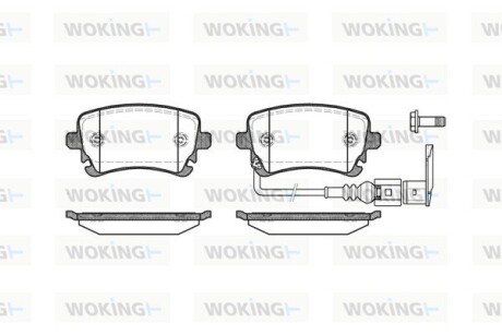 Колодки тормозные диск. задн. (Remsa) Vw Multivan v 1.9 03-,Vw Multivan v 2.0 03- (P9973.11) woking p997311