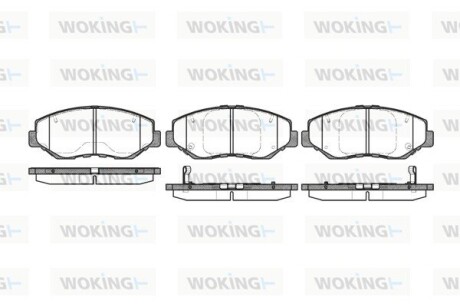 Колодки тормозные диск. перед. (Remsa) Honda CR-V 01>07, 07> (P9993.00) woking p999300