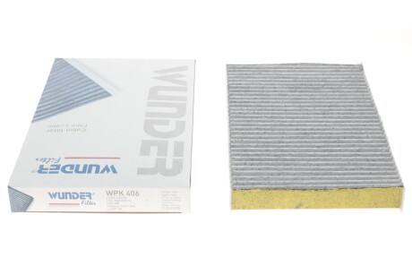 Фільтр салону Citroen C2/C3/C4/Peugeot 307/308 00- (вугільний) wunder filter wpk 406